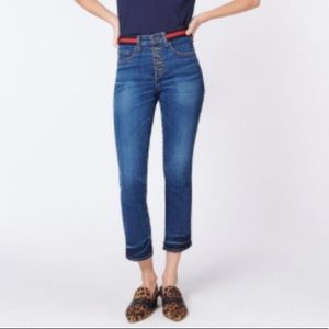 Veronica Beard Carolyn Striped 10” Baby Boot Jeans